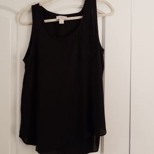 Loft Solid Black Sleeveless Blouse